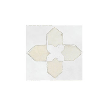 Mosaic House Moroccan tile Kmarshoun C Insert 26-1 Polar White White  zellige, mosaic, zellij, border, glaze, traditional 